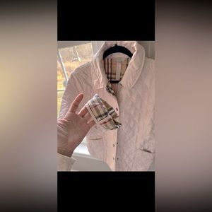 BURBERRY - Fabulous Baby pink quilted barn jacket in Size L